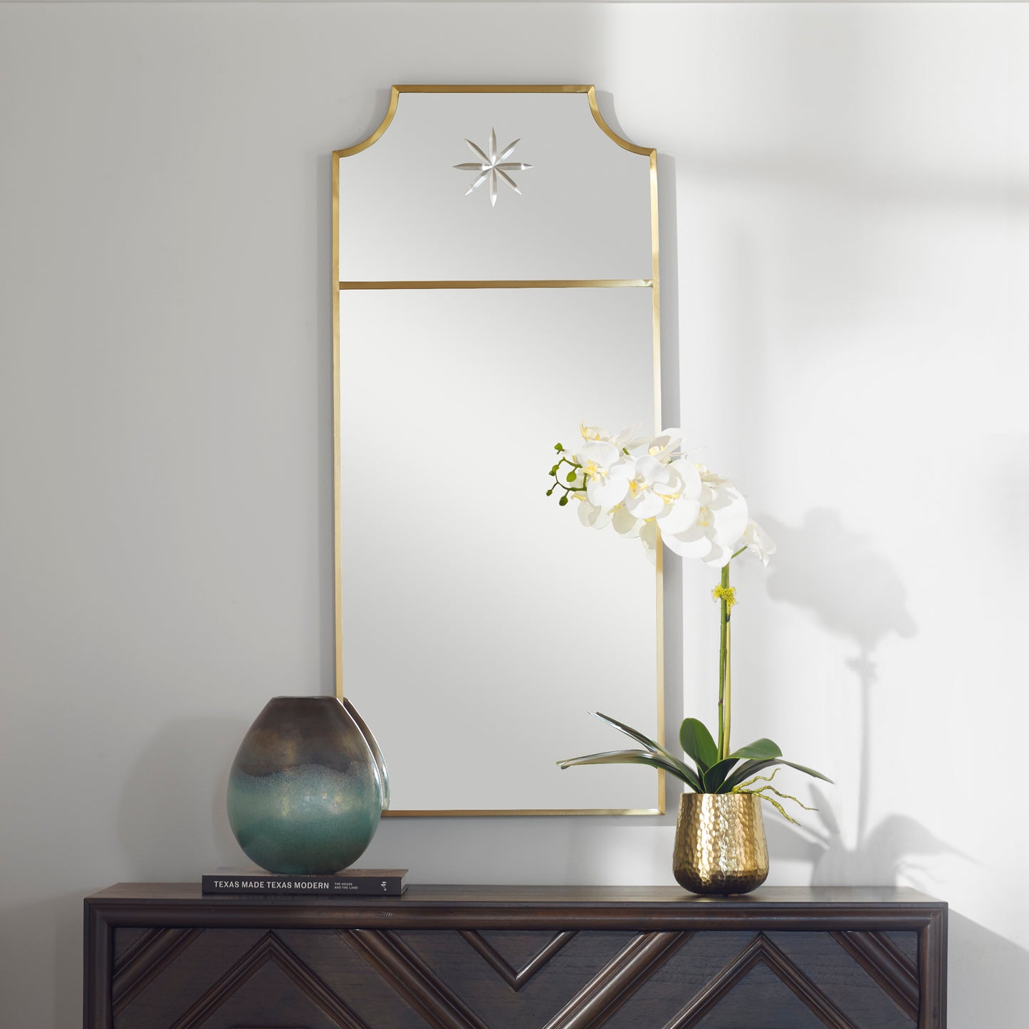 Uttermost 09748 Caddington Tall Brass Mirror