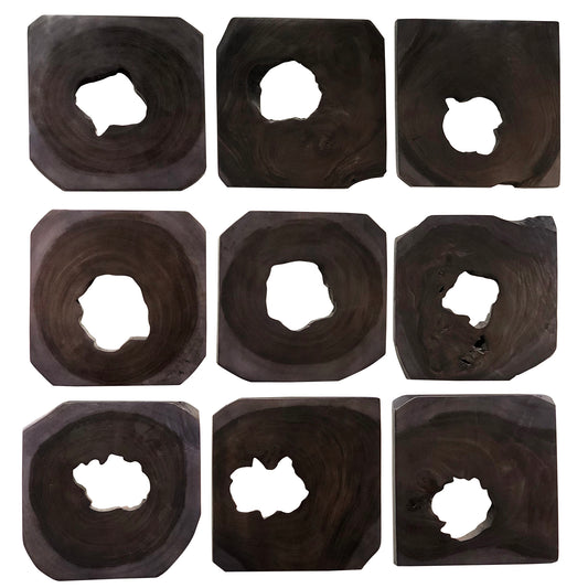 Uttermost 04316 Bahati Ebony Wood Wall Art, S/9