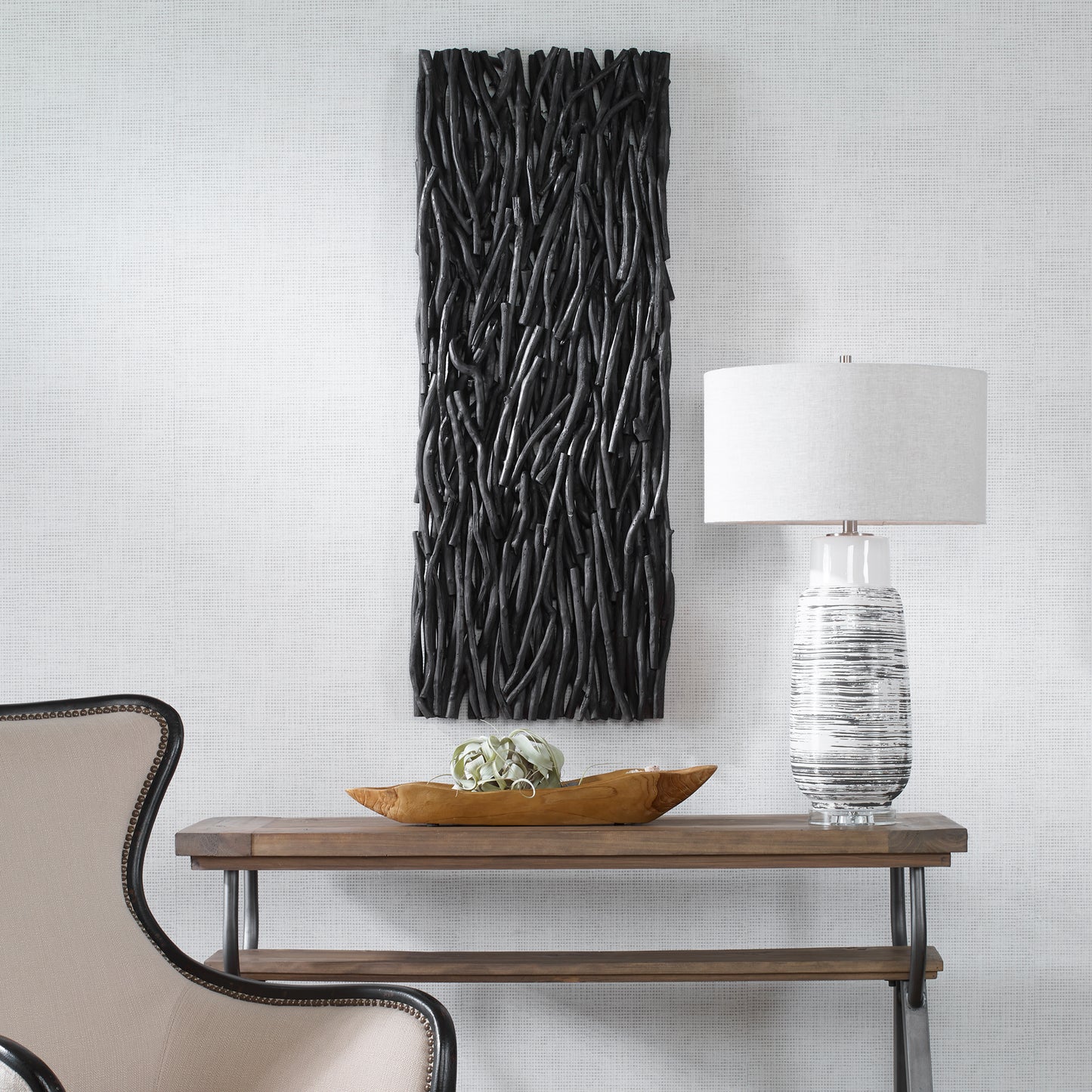 Uttermost 04331 Gathered Teak Black Wood Wall Decor