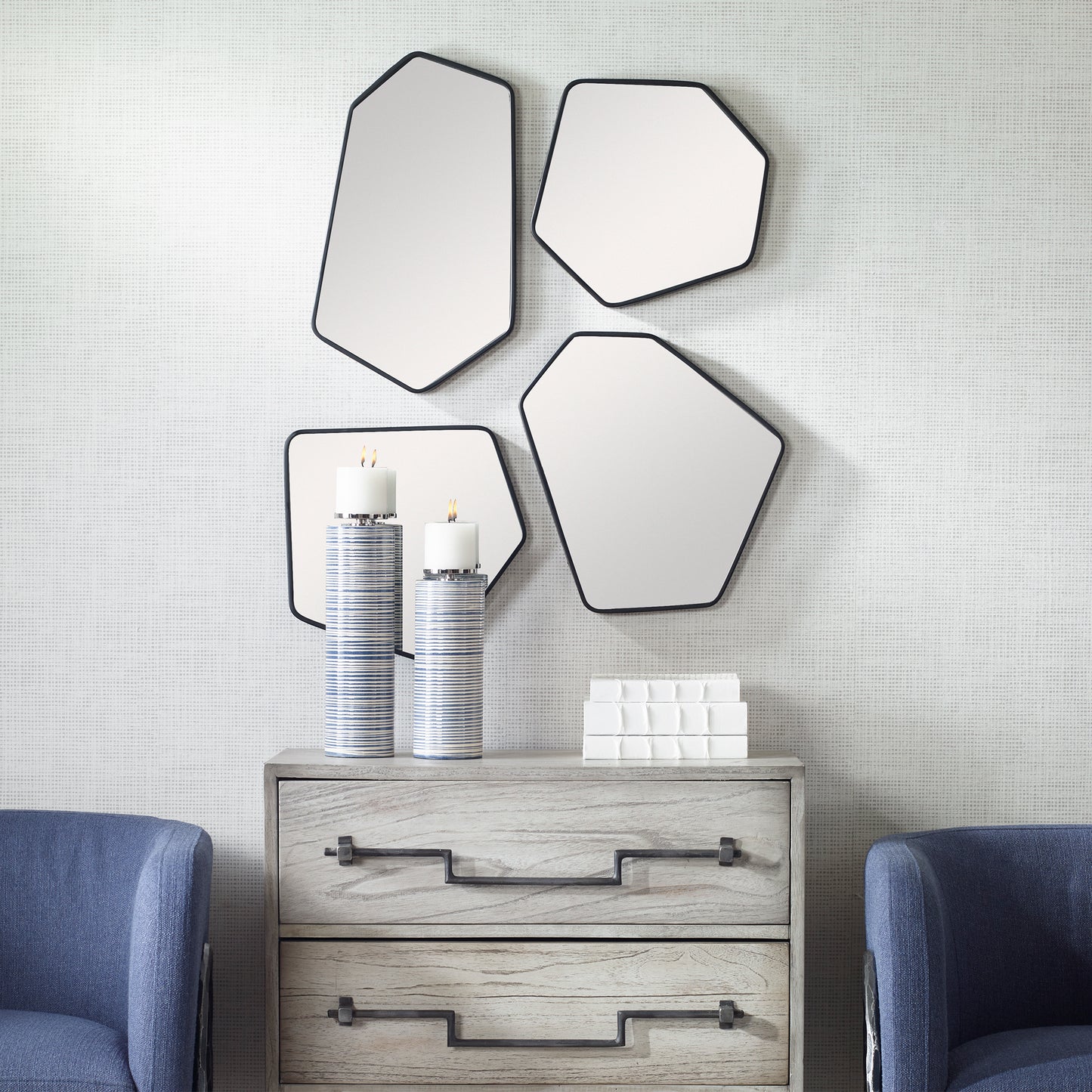 Uttermost 09813 Linneah Black Mirrors, Set/4