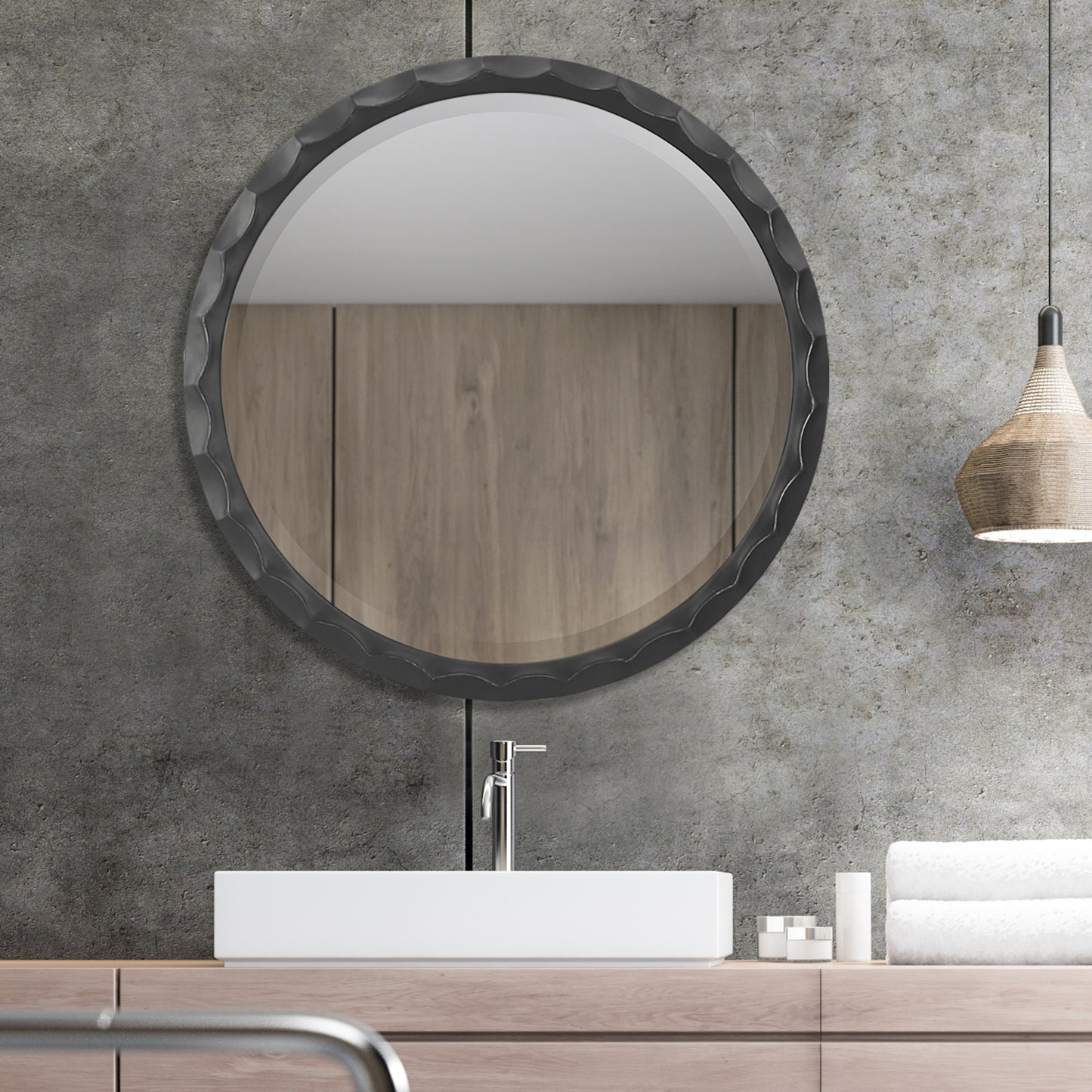 Uttermost 09818 Scalloped Edge Round Mirror