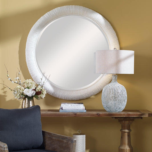 Uttermost 08168 Mariner White Round Mirror