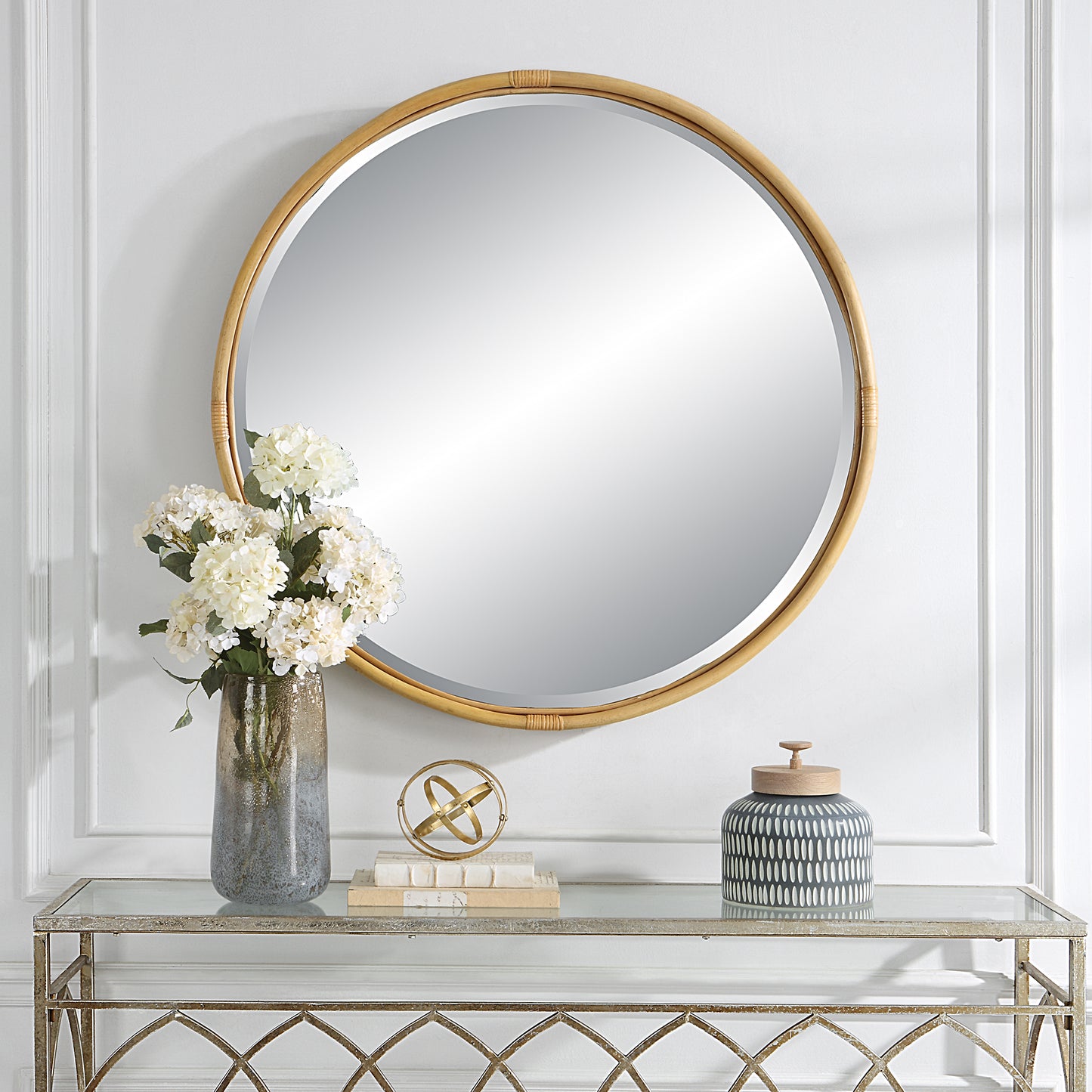 Uttermost 09859 Drift Away Rattan Round Mirror