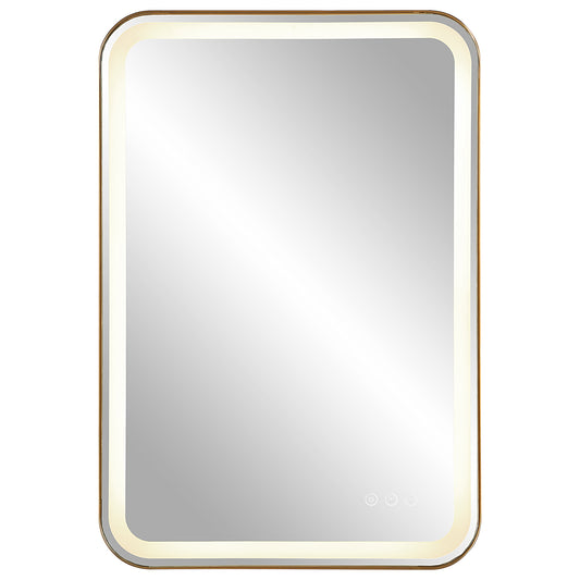 Uttermost 09862 Crofton Lighted Brass Vanity Mirror