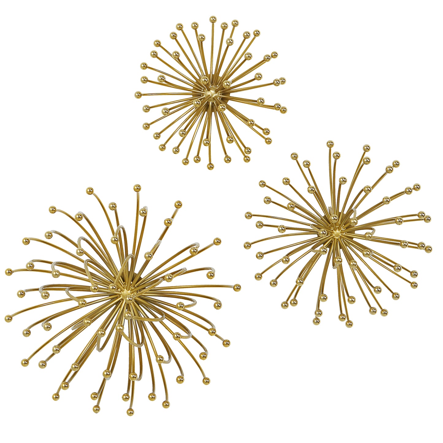 Uttermost 04337 Aga Gold Metal Wall Decor, S/3