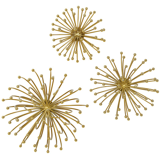 Uttermost 04337 Aga Gold Metal Wall Decor, S/3