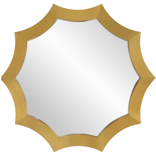 Uttermost 09906 Flare Brushed Brass Round Mirror