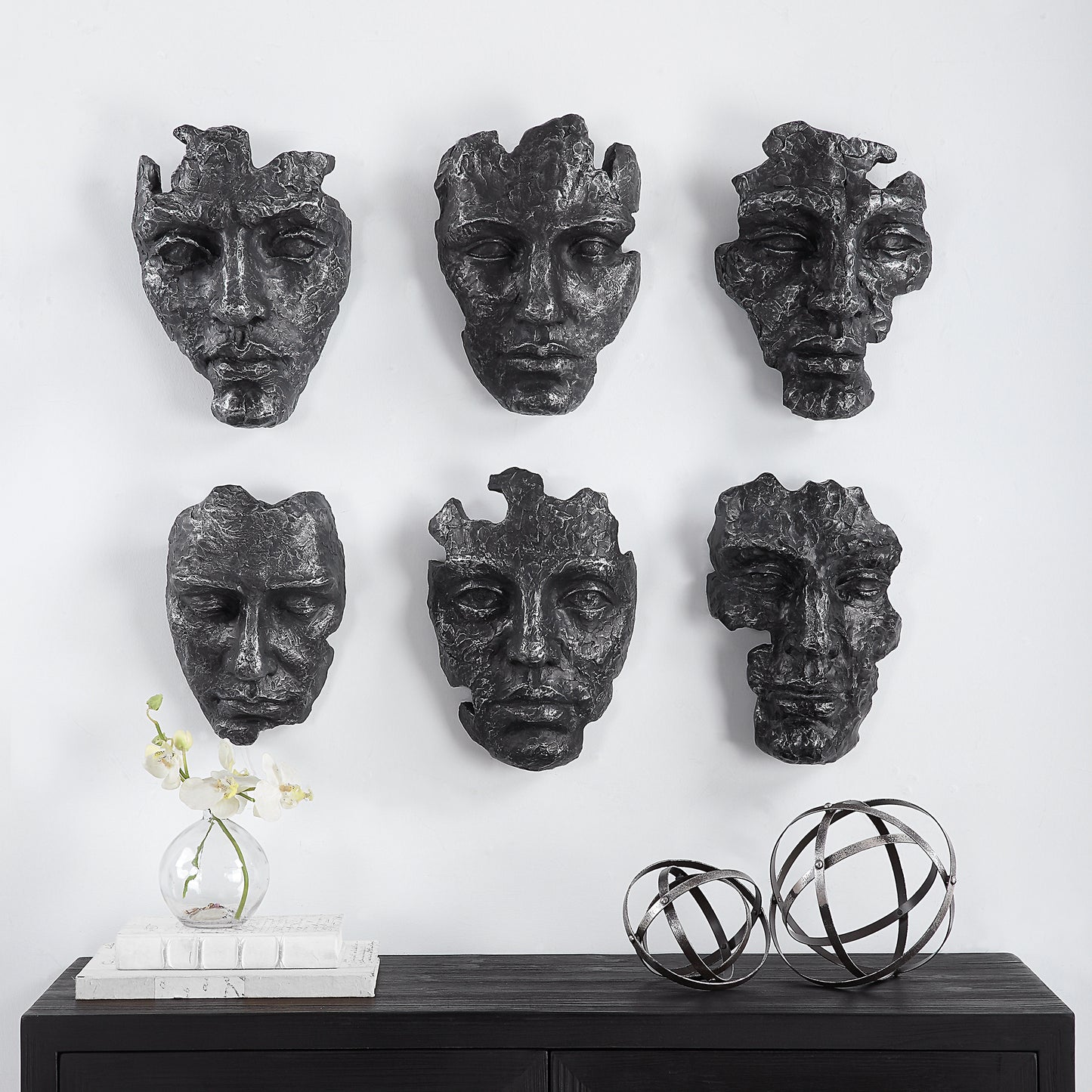 Uttermost 04350 Self-Portrait Metallic Wall Decor, Set/6