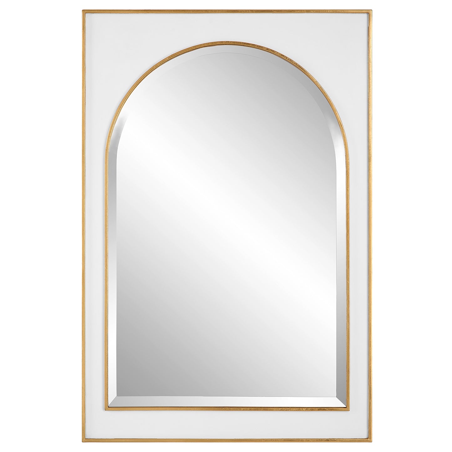 Uttermost 09916 Crisanta Gloss White Arch Mirror