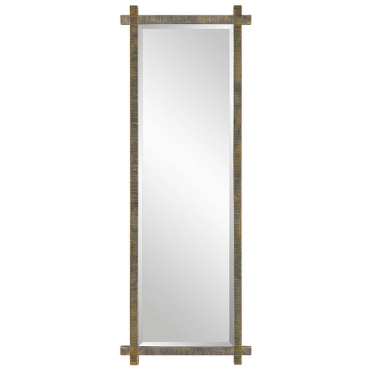 Uttermost 09917 Abanu Ribbed Gold Dressing Mirror