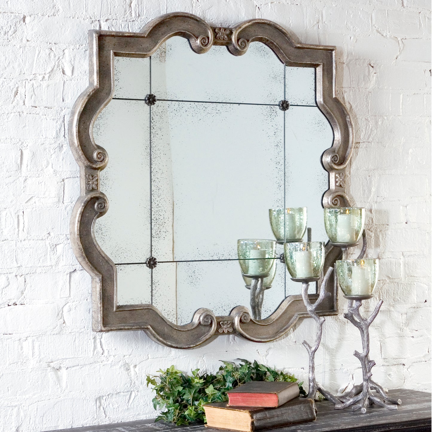 Uttermost 12557 P Prisca Distressed Silver Mirror