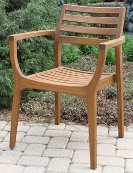 Outdoor Interiors 20420 Danish Eucalyptus Stacking Armchair 4 Pack