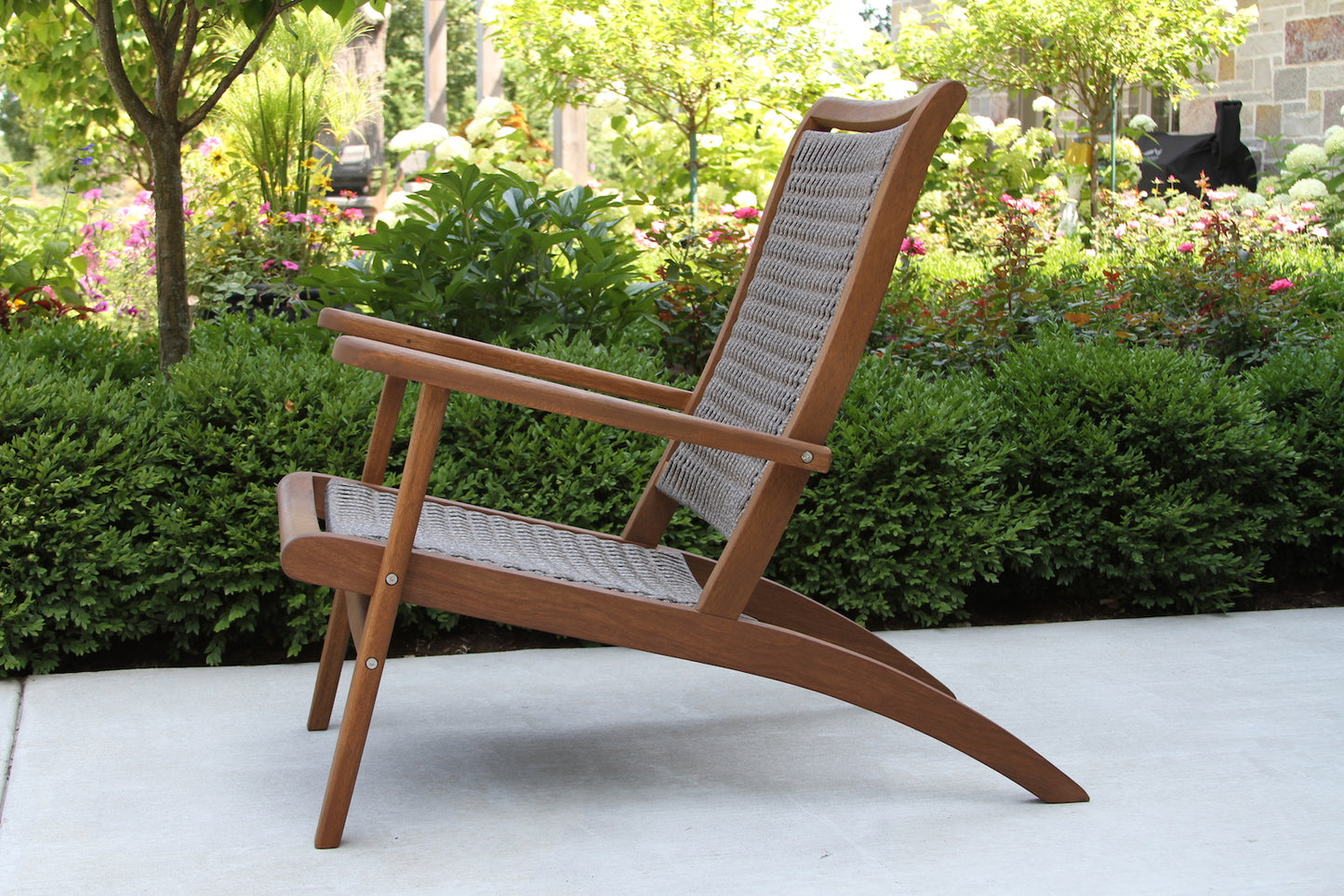 Outdoor Interiors 21250 Driftwood Grey Wicker & Eucalyptus Lounger