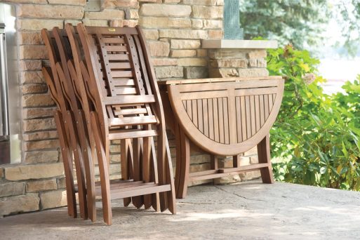 Outdoor Interiors 10020 & 10040 - Folding Table & Side Chair 5pc Set