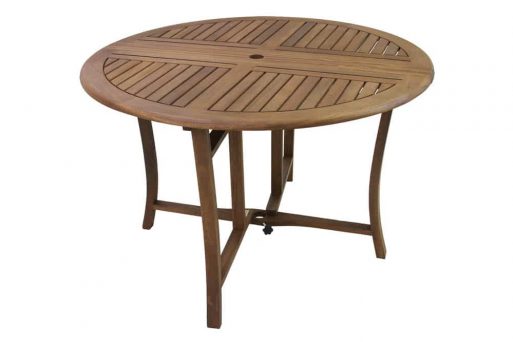 Outdoor Interiors 10020 43" Round Eucalyptus Folding Dining Table