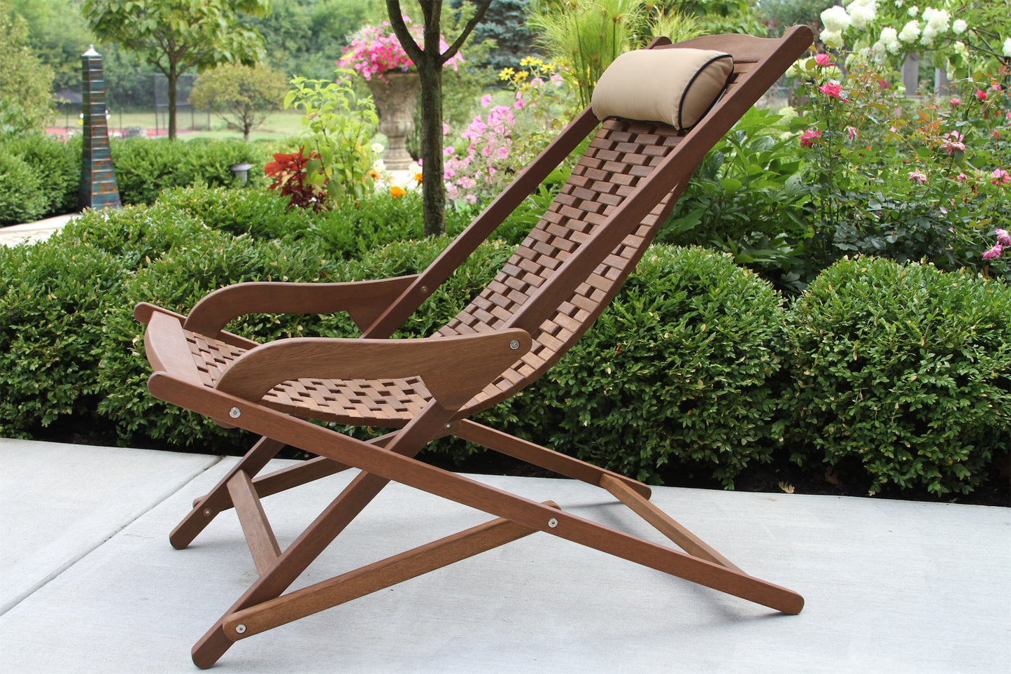 Outdoor Interiors 10060 Eucalyptus Swing Lounger with Pillow