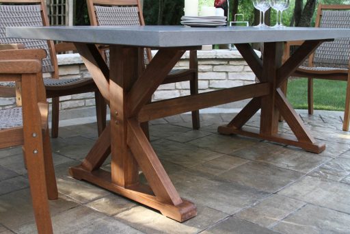 Outdoor Interiors 20780 74" x 38.5" Eucalyptus Dining Table with Composite Top