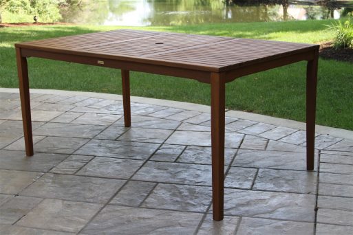 Outdoor Interiors 20458 64" x 38" Eucalyptus Rectangle Dining Table