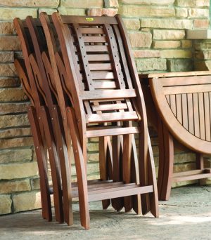 Outdoor Interiors 10040 Eucalyptus Folding Side Chair 2 Pack