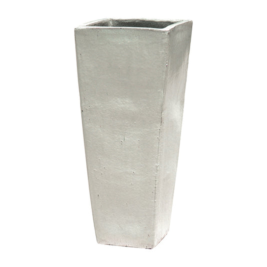 Tall Tapered Square Planter - White