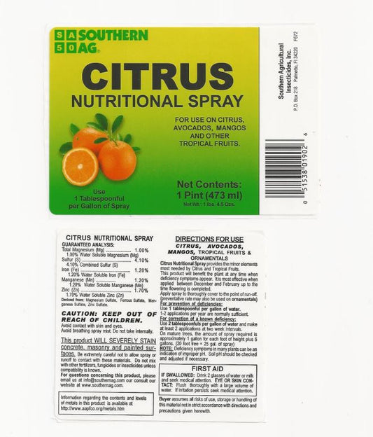 Southern Ag Citrus Nutritional Spray, 16oz Bottle